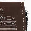 ADBG1626 American Darling Western Genuine Suede Leather Crossbody Bag with Buck Stitch & Boot-Stitched Detailing