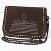 ADBG1626 American Darling Western Genuine Suede Leather Crossbody Bag with Buck Stitch & Boot-Stitched Detailing