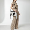 ADBG1628 American Darling Hair-On Cowhide Western Leather Crossbody Bag with Fringes & Genuine Leather Trim