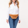 ADBGA668 American Darling Genuine Leather Fanny Pack with Boot Stitch Embroidery