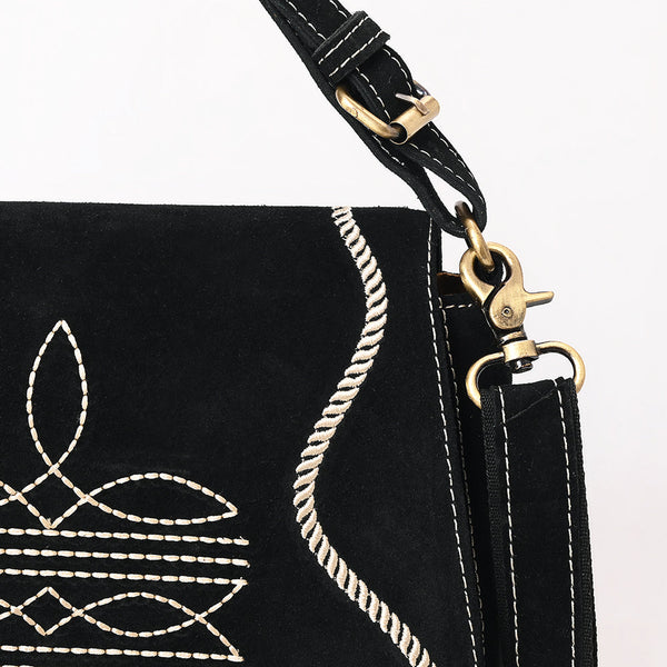 ADBGA670 American Darling Genuine suede Western Crossbody Bag with Embroidery