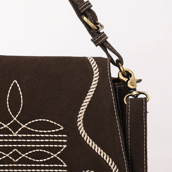 ADBGA670 American Darling Genuine suede Western Crossbody Bag with Embroidery