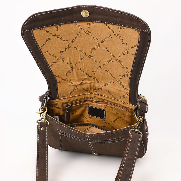 ADBGA670 American Darling Genuine suede Western Crossbody Bag with Embroidery
