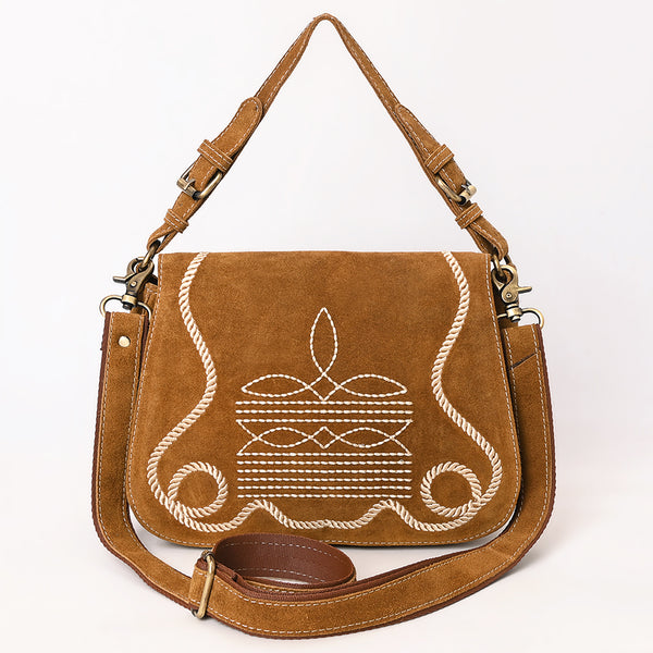 ADBGA670 American Darling Genuine suede Western Crossbody Bag with Embroidery
