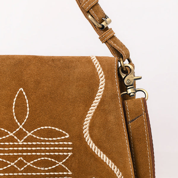 ADBGA670 American Darling Genuine suede Western Crossbody Bag with Embroidery