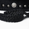 ADBGM521 Black Hair-On Leather Crossbody with Silver Conchos - Western Turquoise Accent Bag