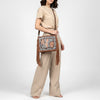 ADBG1632 American Darling Hand-Tooled Leather Cross Body Bag with Floral Carving, Fringes & Western Detailing