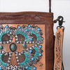 ADBG1633 American Darling Hand-Tooled Leather Messenger Bag with Fringes, Hair-On, Western Carving & Premium Craftsmanship