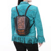 ADBGA680 American Darling Hand Tooled Floral Carved Genuine Leather Backpack