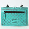 ADBG1535 American Darling Western Leather Small Crossbody Bag with Hand-Tooled Floral Design & Chain Strap