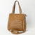 ADBG1590 American Darling Western Genuine Suede Leather Tote Bag with Boot-Stitched Detailing