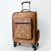 ADBG1638 American Darling Western Leather Travel Case with Hair-On Cowhide and Hand-Tooled Accents
