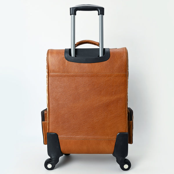 ADBG1638 American Darling Western Leather Travel Case with Hair-On Cowhide and Hand-Tooled Accents