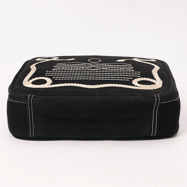 ADBGA681 Genuine suede Jewelry Case with Western Rope Embroidery