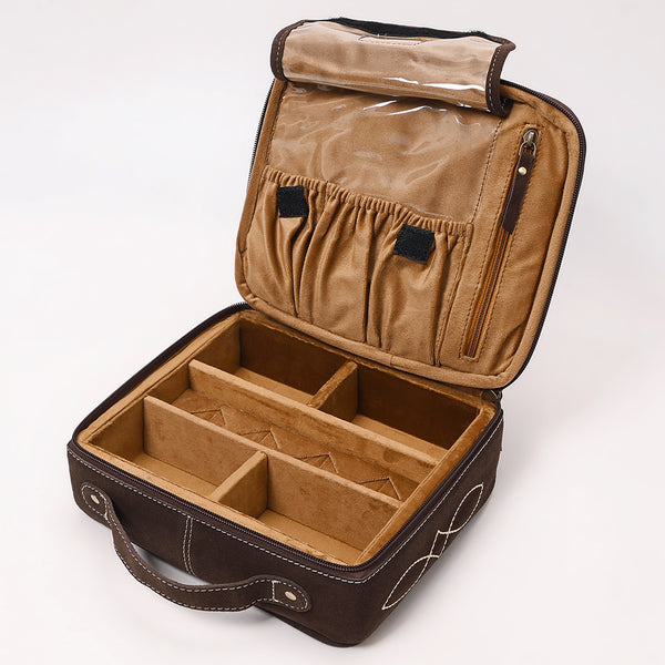 ADBGA681 Genuine suede Jewelry Case with Western Rope Embroidery