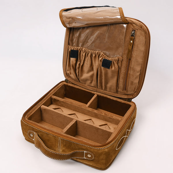 ADBGA681 Genuine suede Jewelry Case with Western Rope Embroidery