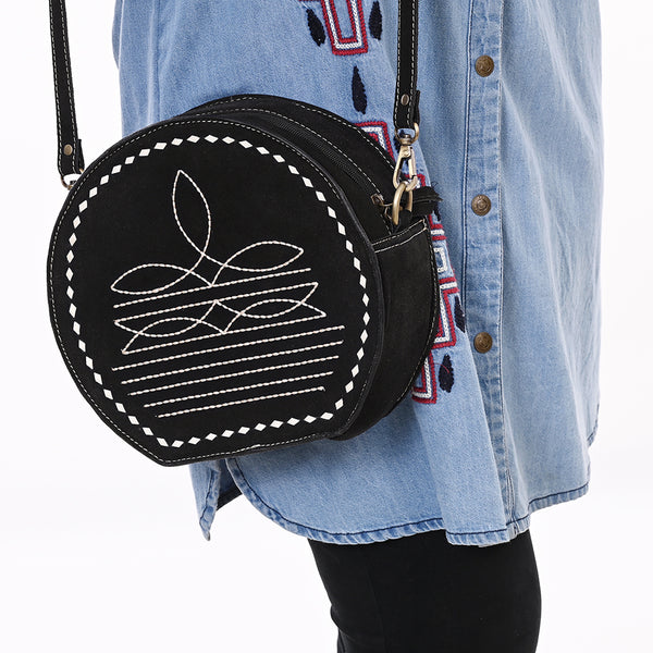 ADBGA682 American Darling Boot Stitched Genuine Suede Western Leather Canteen Bag