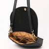 ADBGA690 American Darling Tooled Leather Flap Quilted Black Crossbody Bag