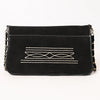 ADBGA692 Western Clutch Crossbody Bag with Cream Embroidery & Chain Strap