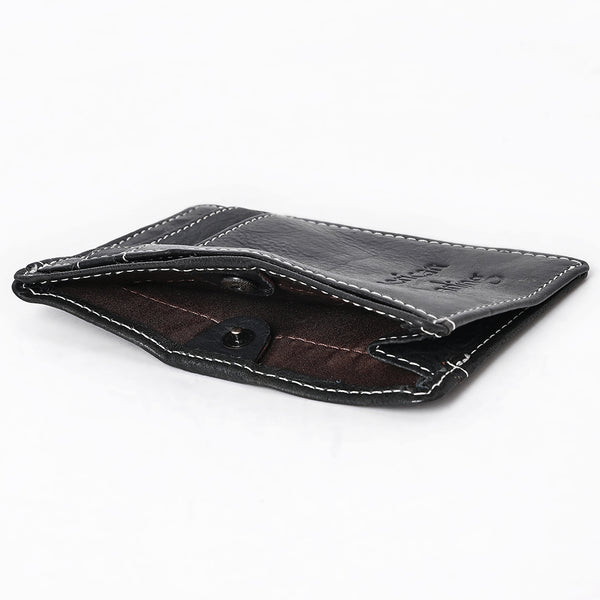 ADCCM108A Black Leather Vertical ID Card Holder - Sleek & Functional