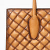 ADBGM525 Quilted Tan Leather Tote Bag - Western-Style Structured Cowgirl Handbag