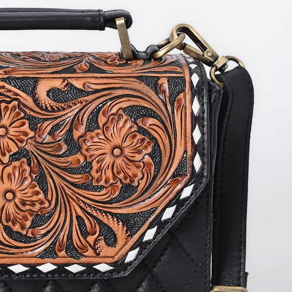 ADBGA703 American Darling Hand Tooled Quilted Genuine Leather Cross body Bag