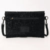 ADBG1641 American Darling Western Leather Small Cross Body Bag with Damascus Hand-Tooled Floral Accents