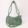 ADBGA645 Genuine suede Western Crossbody Bag with Contrast Stitching & Dual Strap Design