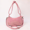 ADBGA645 Genuine suede Western Crossbody Bag with Contrast Stitching & Dual Strap Design