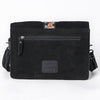 ADBG1646A American Darling Black Western Genuine Suede Leather Cross Body Bag Hand-Tooled with Adjustable Strap