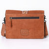 ADBG1646 American Darling Western Leather Cross Body Bag with Genuine Suede Body and Hand-Tooled Accent Strap