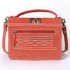ADBGA712 American Darling Hand Tooled Floral Carved Genuine Suede Leather Cross body Bag