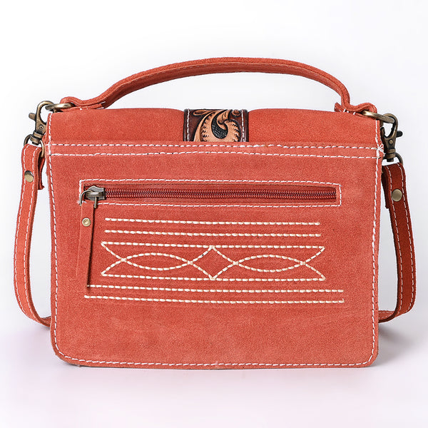 ADBGA712 American Darling Hand Tooled Floral Carved Genuine Suede Leather Cross body Bag