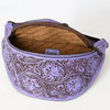 ADBGZ829 Hand-Tooled Leather Western Belt Bag - Floral Fanny Pack with Adjustable Strap