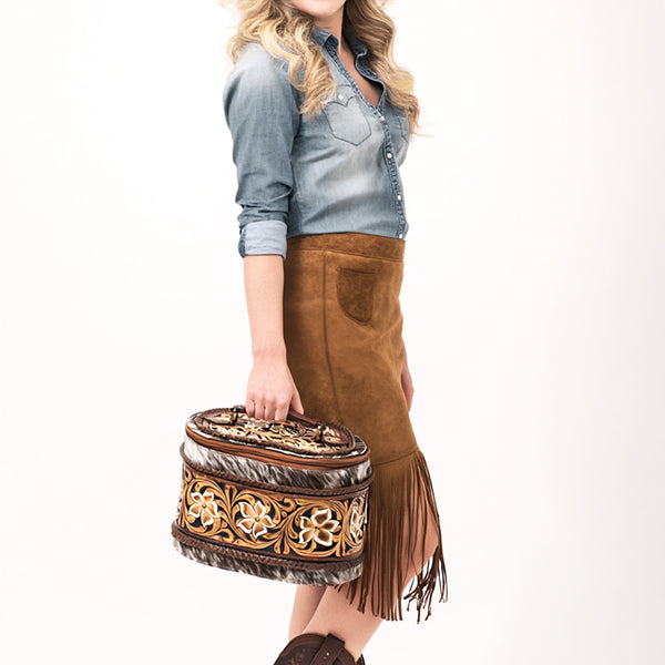 ADBGA715 Jewelry Case Genuine Western Leather Women Bag