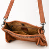ADBG1651 American Darling Western Genuine Suede Leather Hand-Tooled Crossbody Bag with Fringe Handcrafted Genuine Design