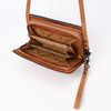 ADBG1653 American Darling Western Genuine Suede Leather Organiser Bag with Tooled Details Handcrafted Genuine Design