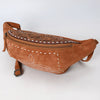 ADBG1660 American Darling Handcrafted Western Leather Fanny Pack with Buck-Stitched Genuine Suede & Tooled Accents