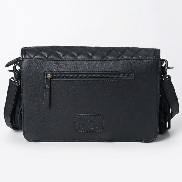 ADBG1668 American Darling Hand-Tooled Floral Western Leather Crossbody Bag with Fringe