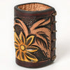 ADSRG104 American Darling Hand Tooled Leather Scarf Ring - Vegetable-Tanned Western Scarf Slide