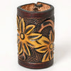 ADSRG104 American Darling Hand Tooled Leather Scarf Ring - Vegetable-Tanned Western Scarf Slide