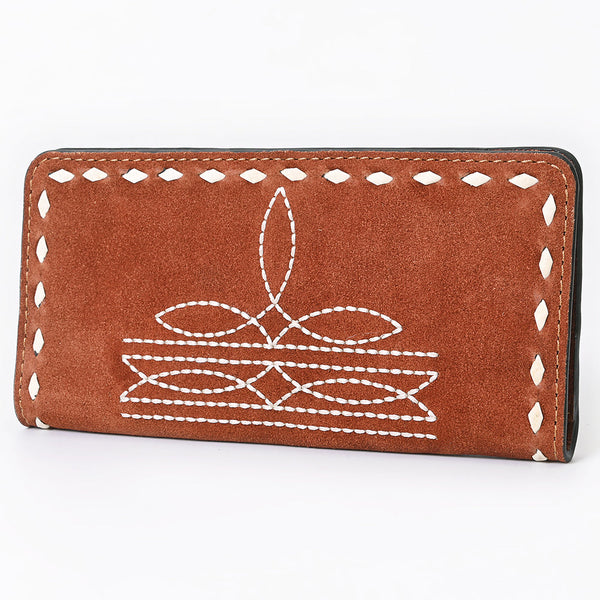 ADBG1687 American Darling Genuine Suede Clutch Bag | Western Boot Stitched Wallet