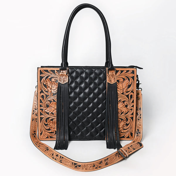 ADBG1690 American Darling Cowhide & Hand-Tooled Leather Tote | Fringe Shoulder Bag