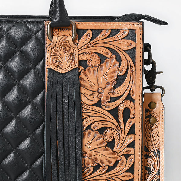 ADBG1690 American Darling Cowhide & Hand-Tooled Leather Tote | Fringe Shoulder Bag