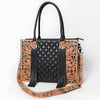 ADBG1690 American Darling Cowhide & Hand-Tooled Leather Tote | Fringe Shoulder Bag