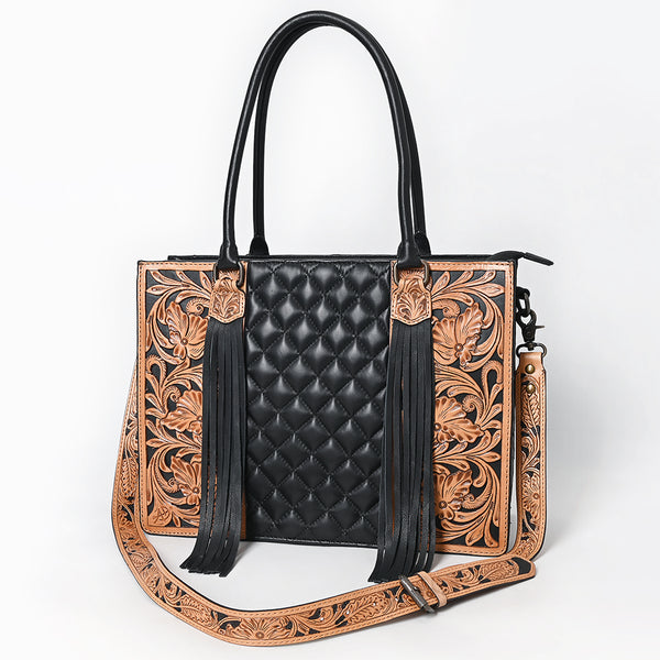 ADBG1690 American Darling Cowhide & Hand-Tooled Leather Tote | Fringe Shoulder Bag