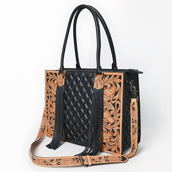 ADBG1690 American Darling Cowhide & Hand-Tooled Leather Tote | Fringe Shoulder Bag