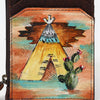 ADCCM114 Hand-Painted Leather Card Holder - Teepee & Cactus Western Art