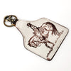 ADKRM142 Cowboy & Horse Cowhide Leather Keyring Hand-Tooled Western Silhouette