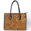 ADBGM556 Western Arrow Embroidered Genuine suede Tote - Hand-Laced Leather Trim Cowgirl Handbag
